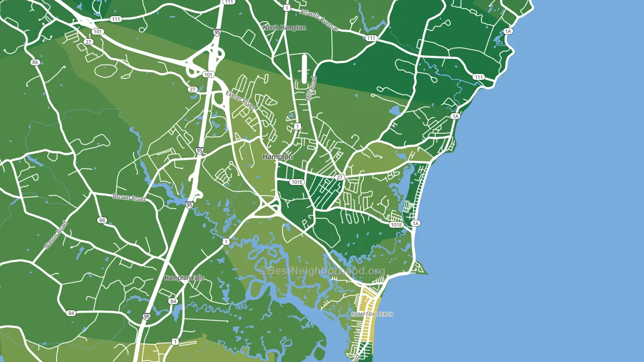 Hampton, NH block-group voter-turnout map