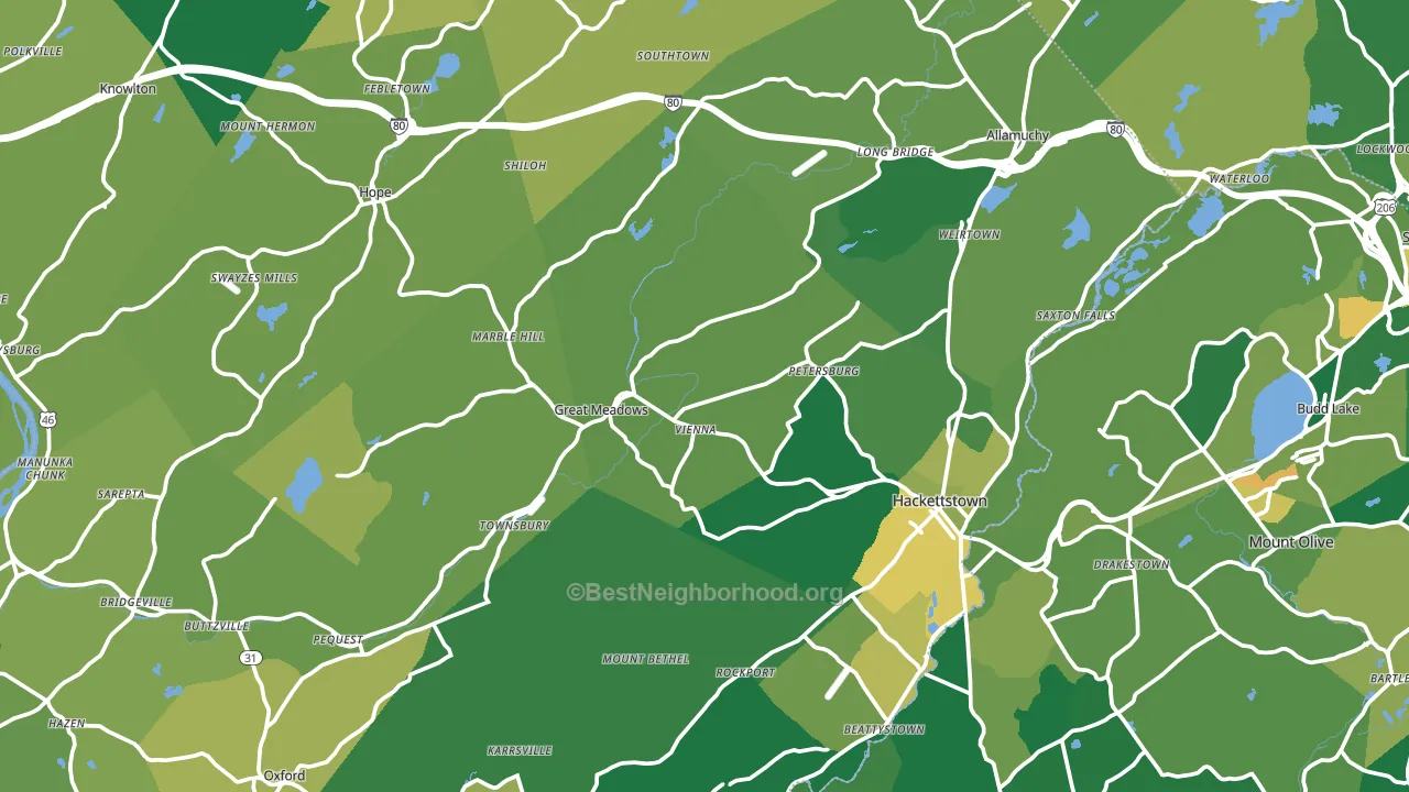 Hampton, NJ block-group voter-turnout map