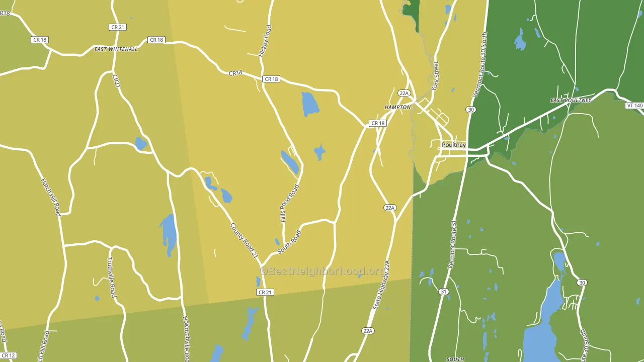 Hampton, NY block-group voter-turnout map
