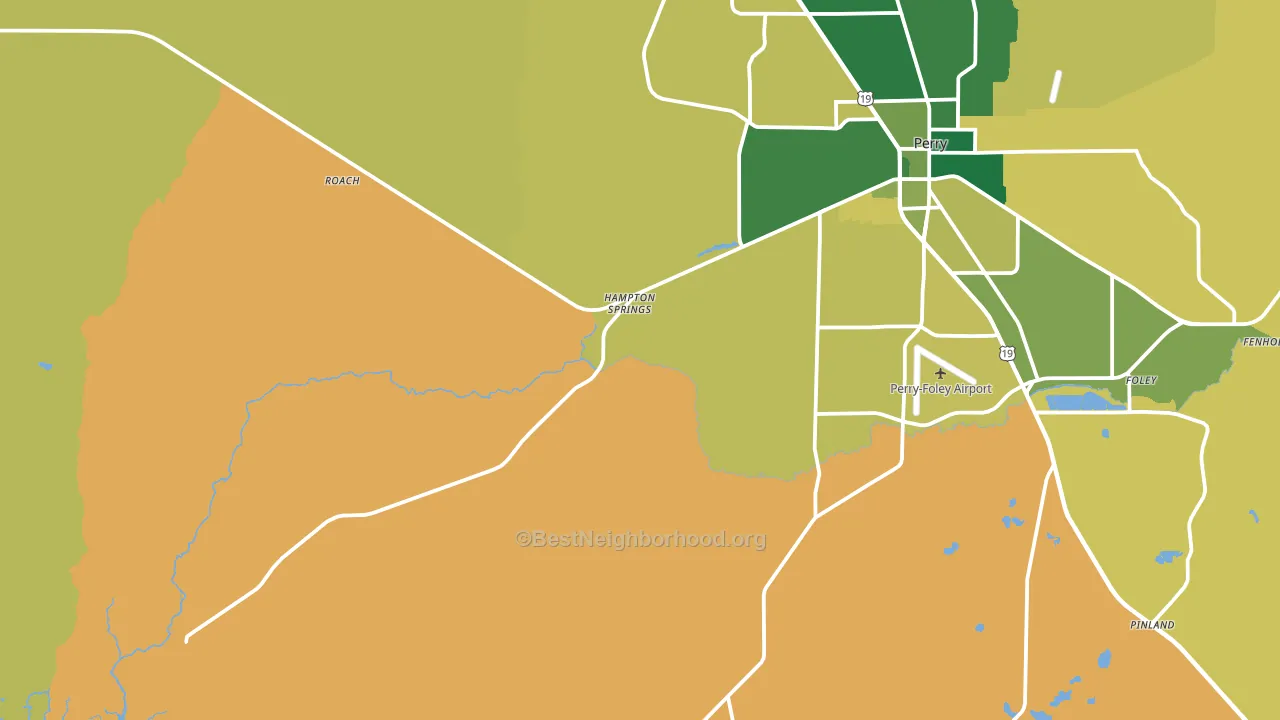 Hampton Springs, FL block-group voter-turnout map