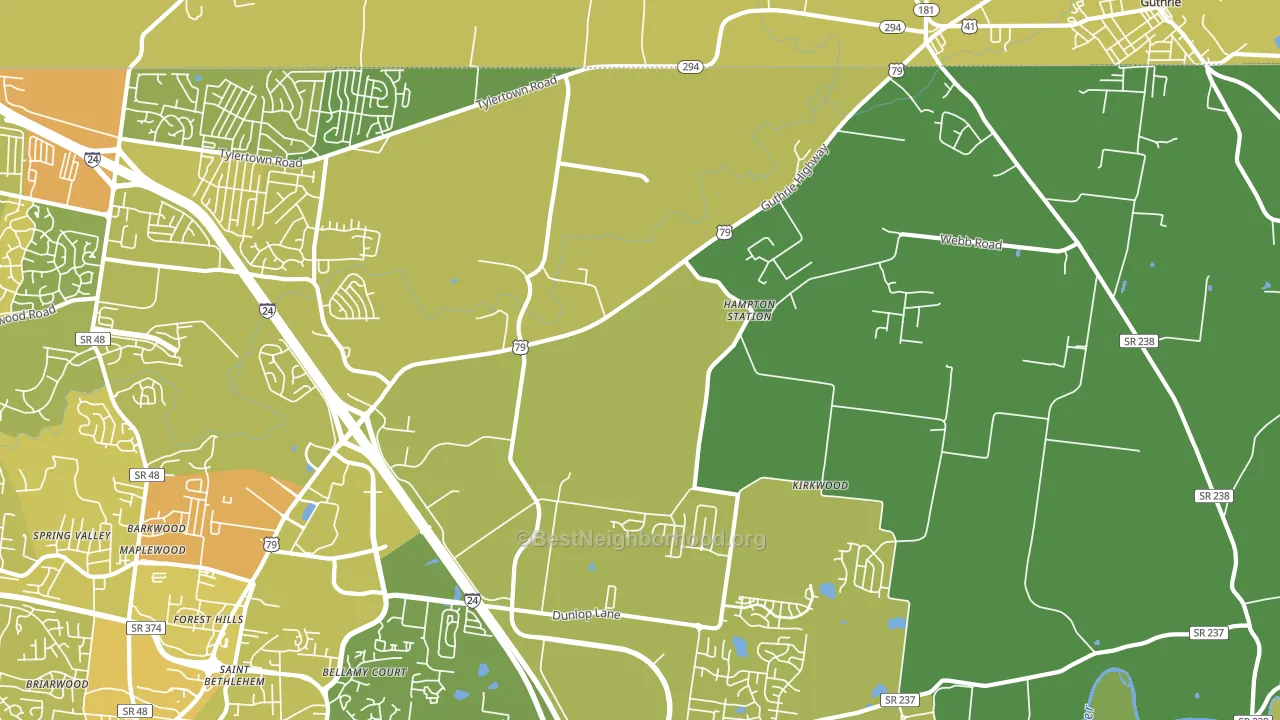 Hampton Station, TN block-group voter-turnout map