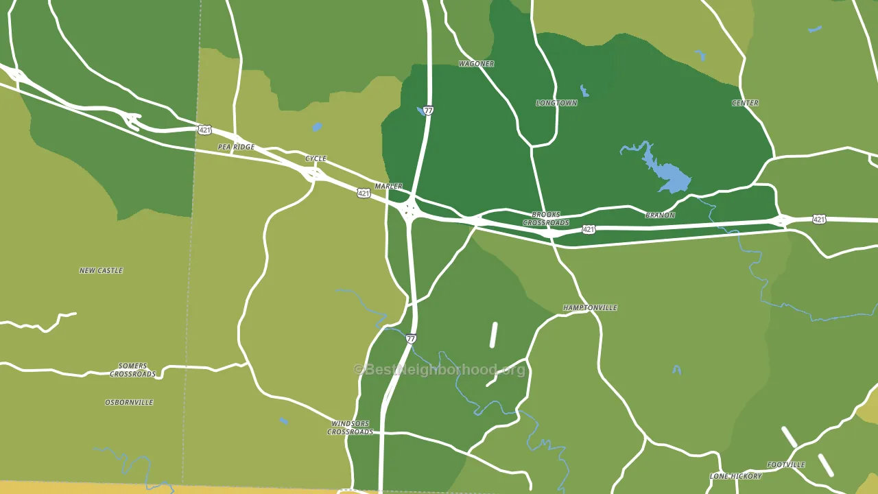 Hamptonville, NC block-group voter-turnout map