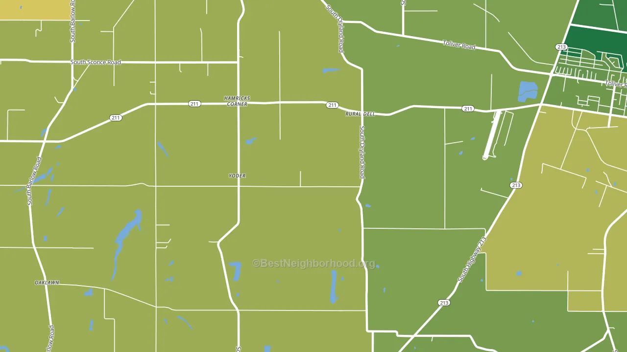 Hamricks Corner, OR block-group voter-turnout map