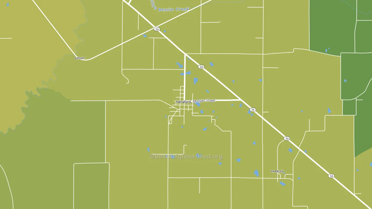Hanaford, IL block-group voter-turnout map