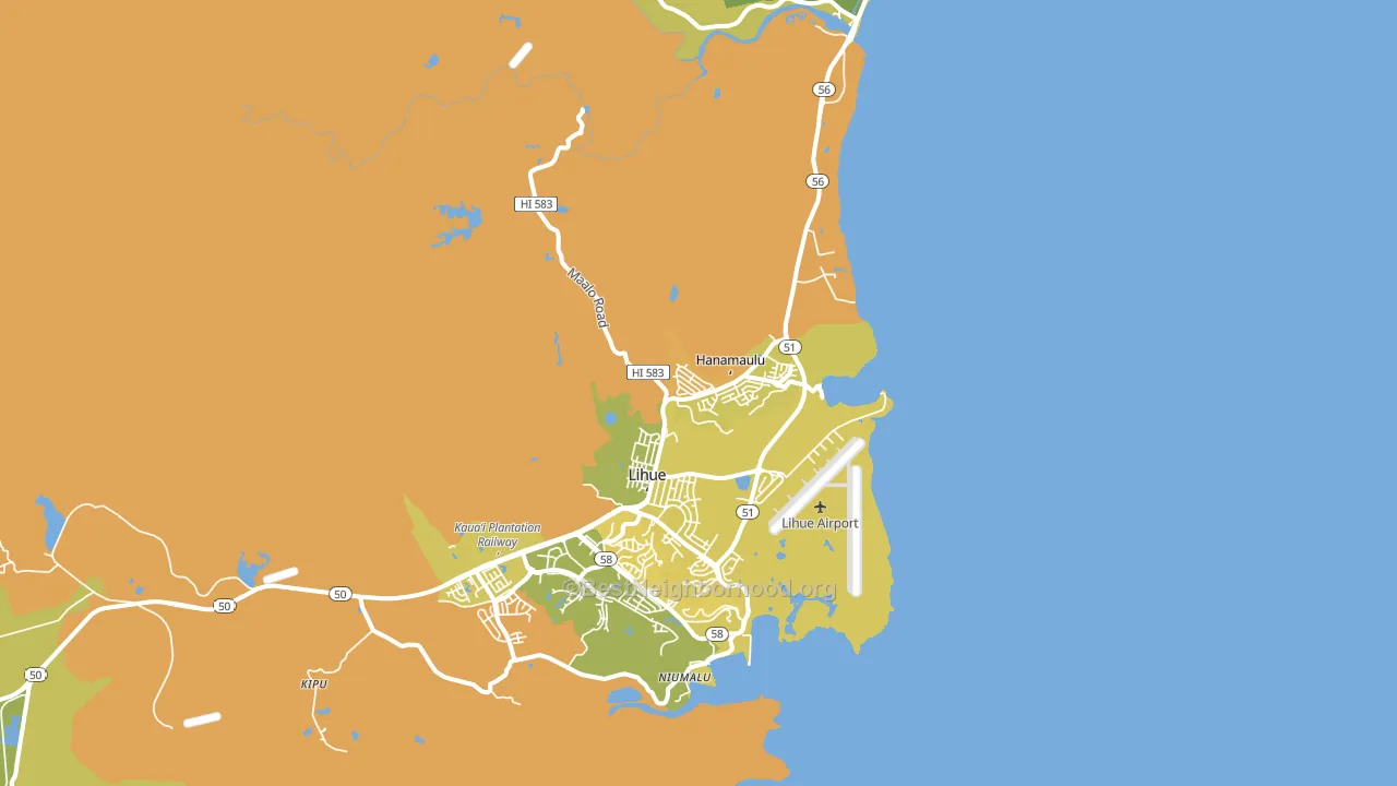 Hanamaulu, Lihue, HI block-group voter-turnout map