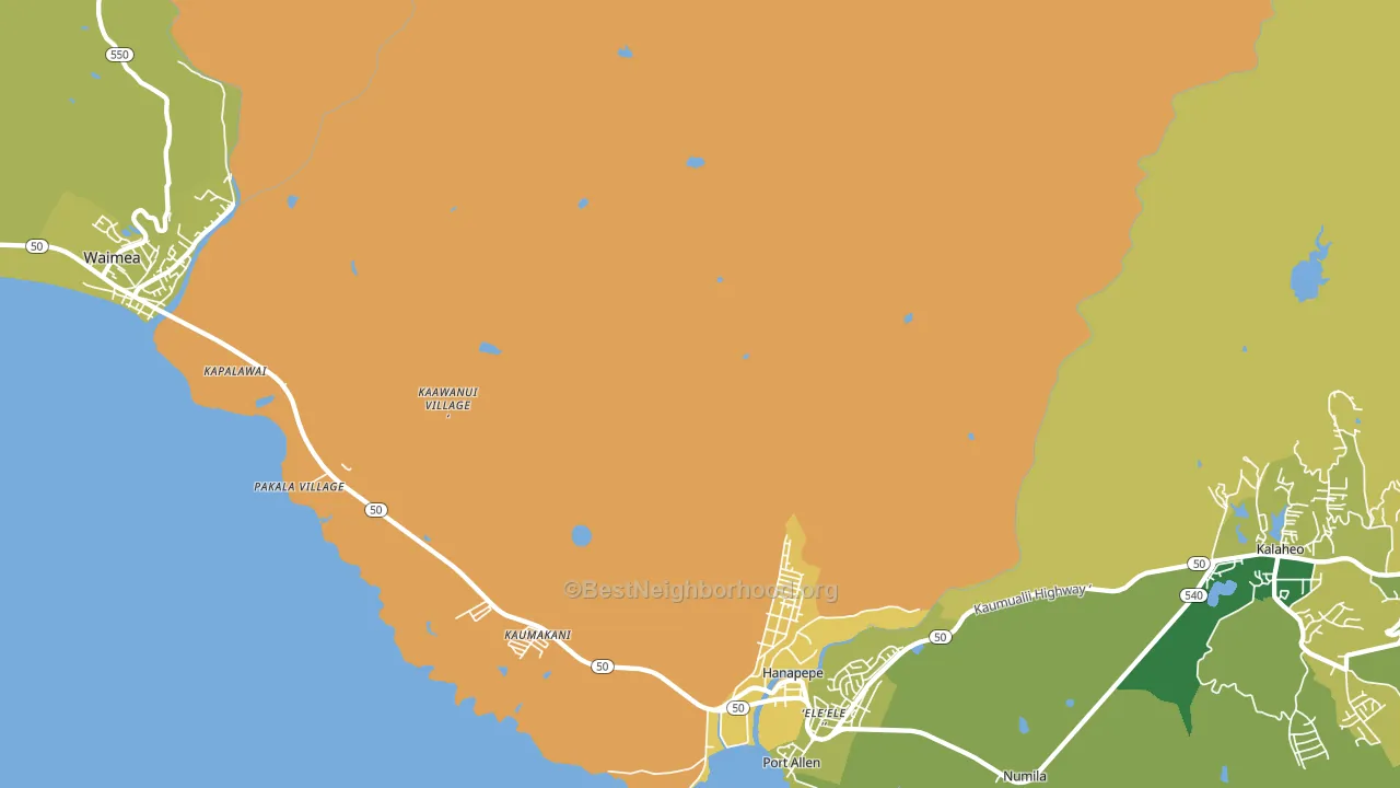 Hanapepe Heights, HI block-group voter-turnout map