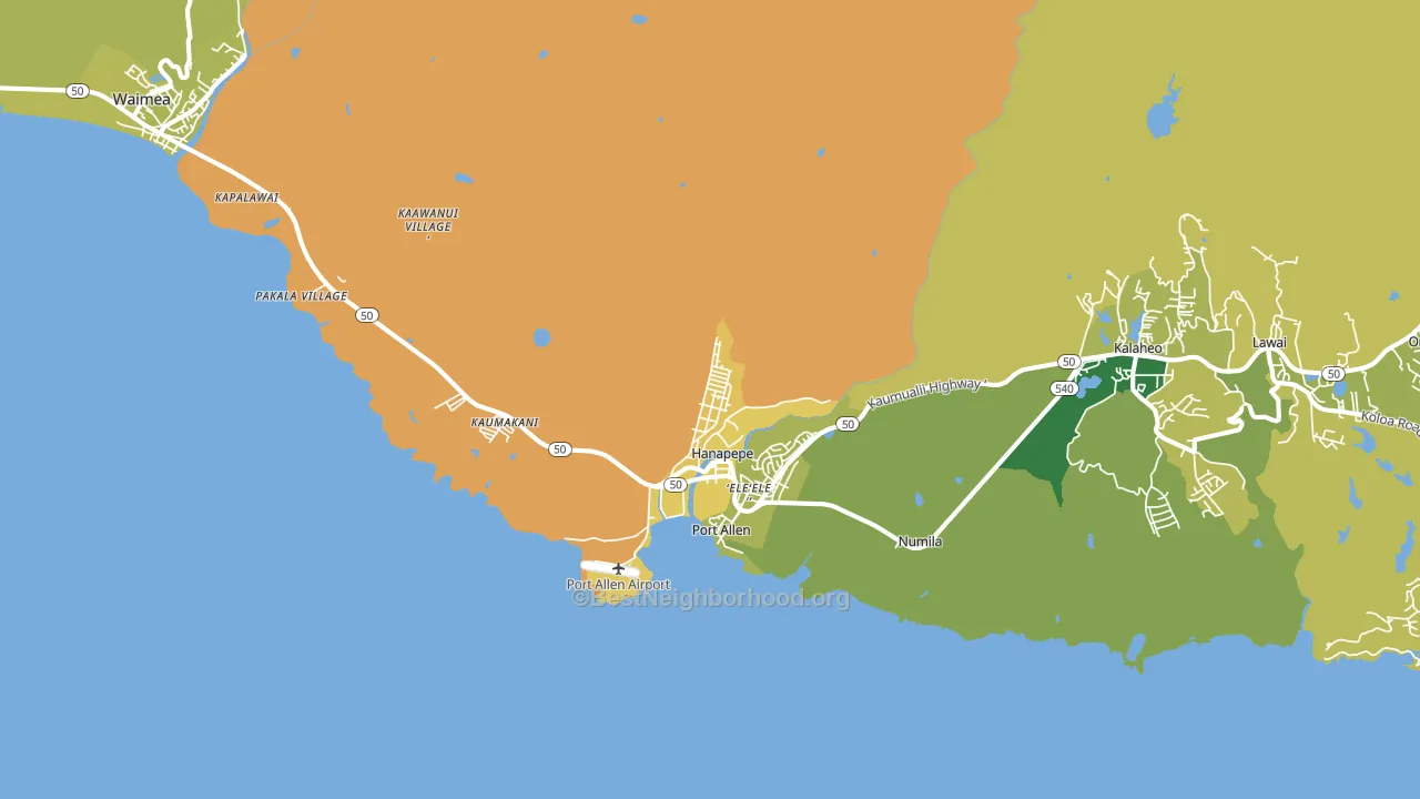 Hanapepe, HI block-group voter-turnout map