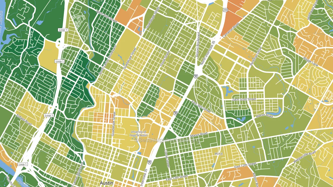 Hancock, Austin, TX block-group voter-turnout map