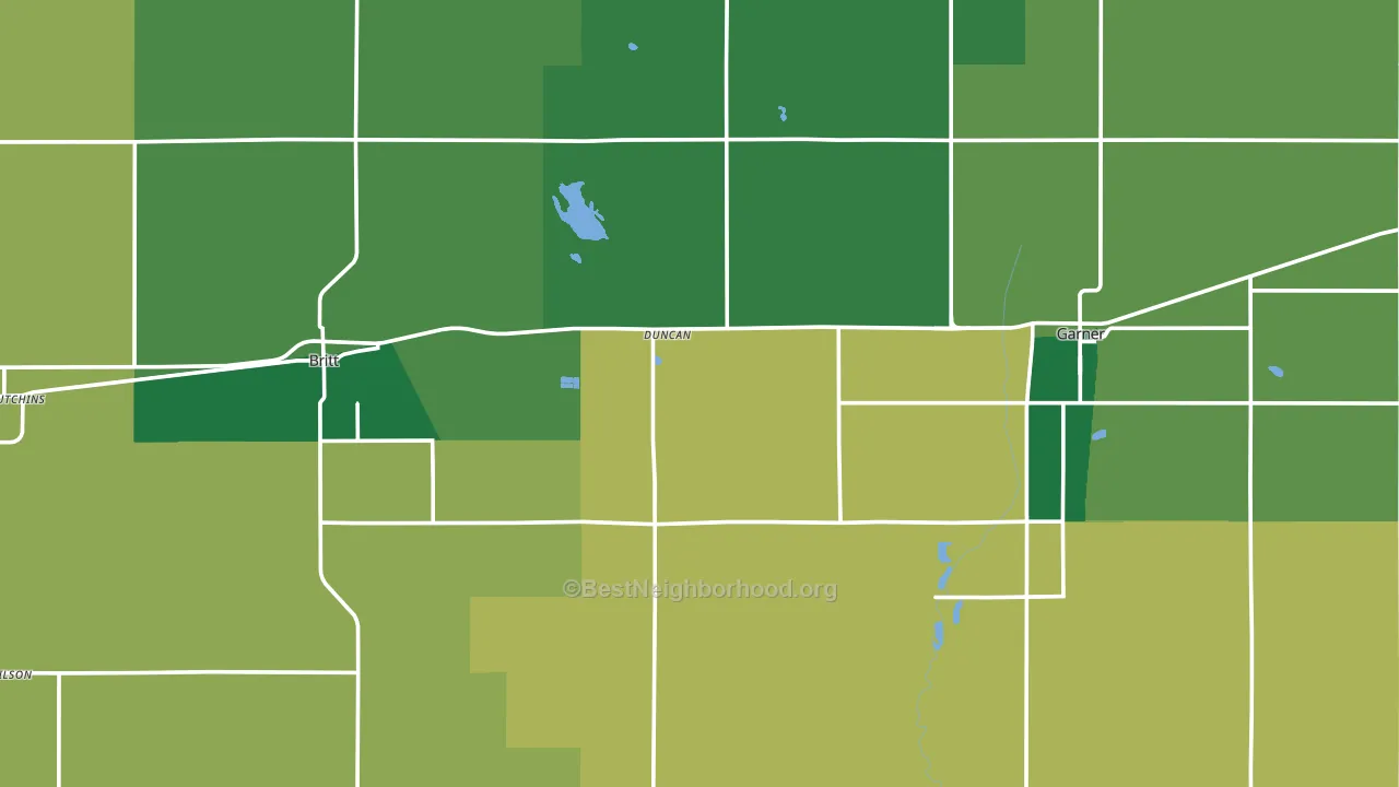 Hancock County, IA block-group voter-turnout map