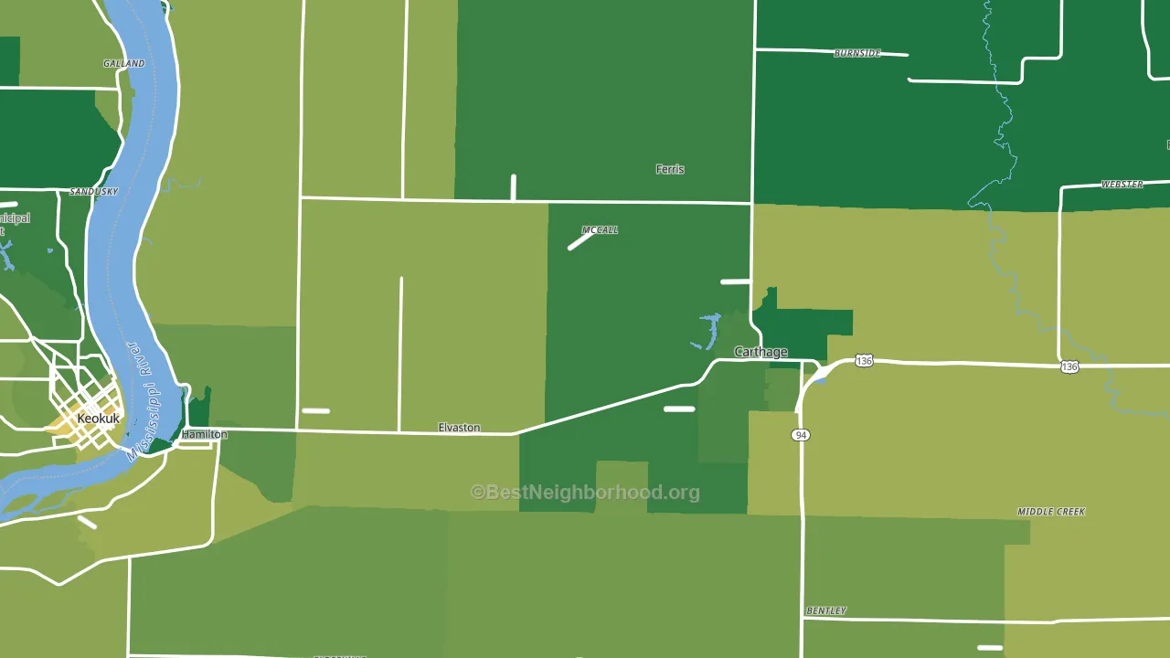 Hancock County, IL block-group voter-turnout map