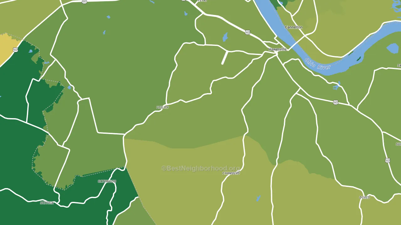 Hancock County, KY block-group voter-turnout map