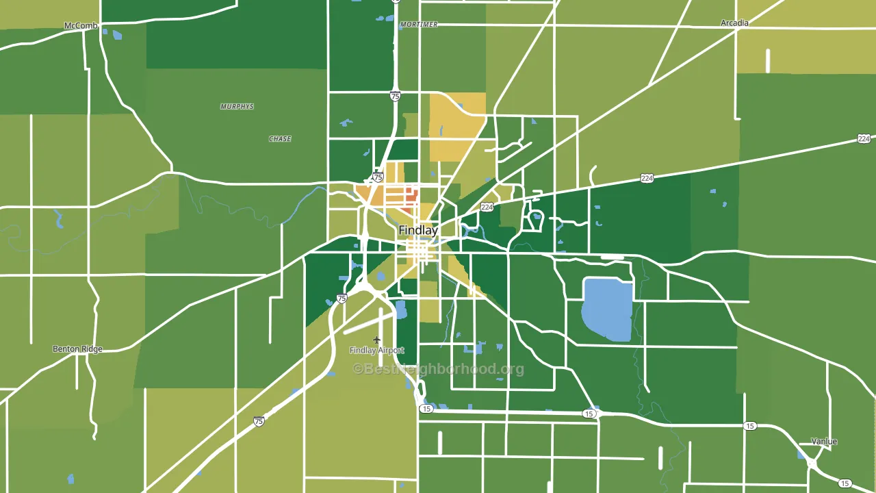Hancock County, OH block-group voter-turnout map