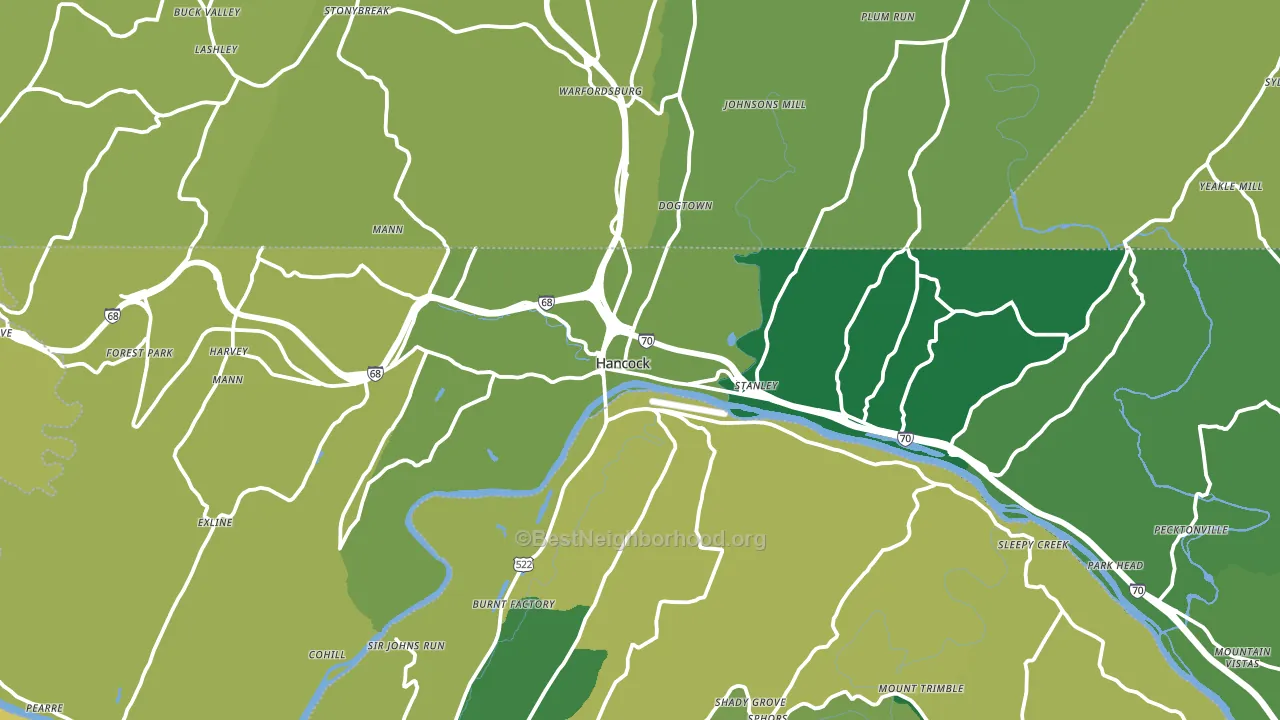 Hancock, MD block-group voter-turnout map