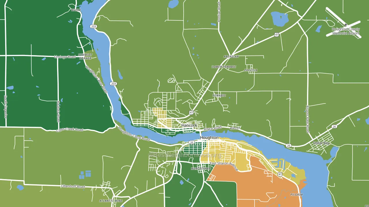 Hancock, MI block-group voter-turnout map