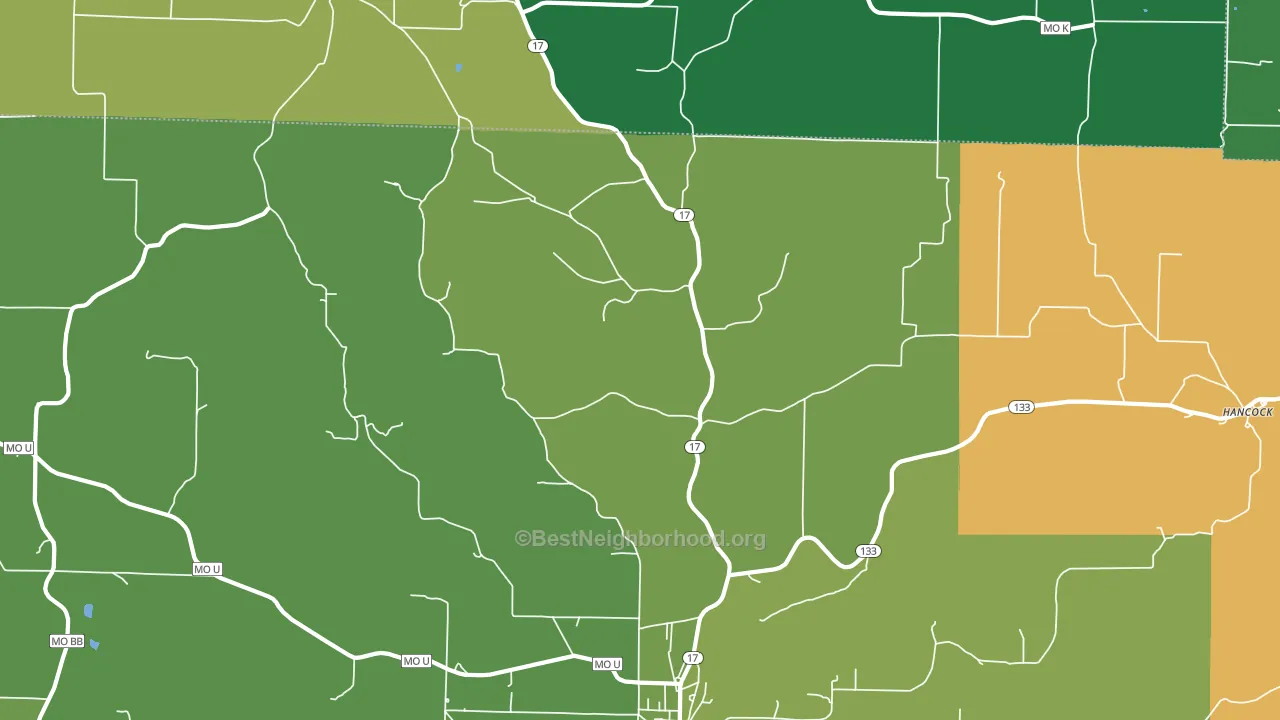 Hancock, MO block-group voter-turnout map