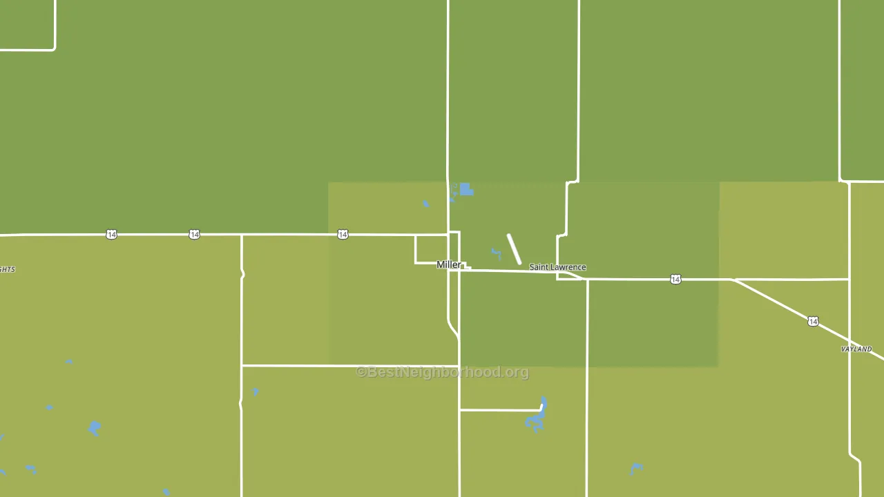 Hand County, SD block-group voter-turnout map
