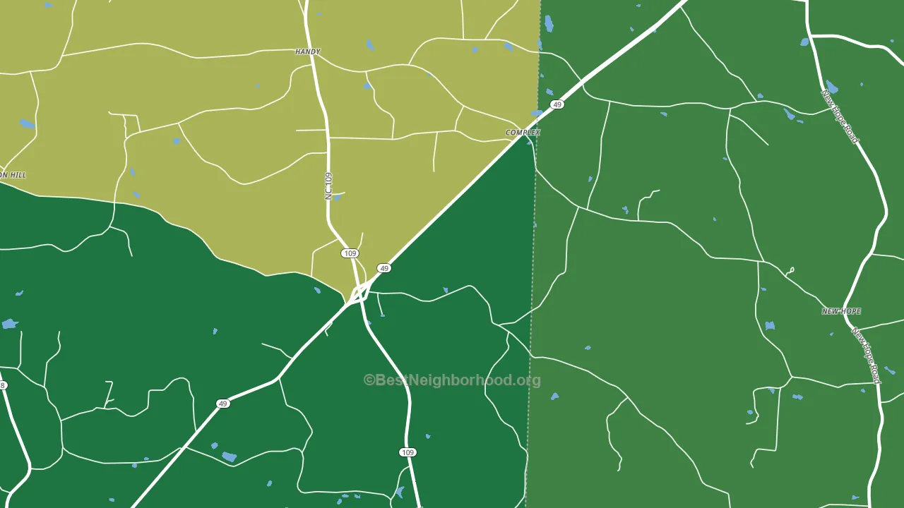 Handy, NC block-group voter-turnout map