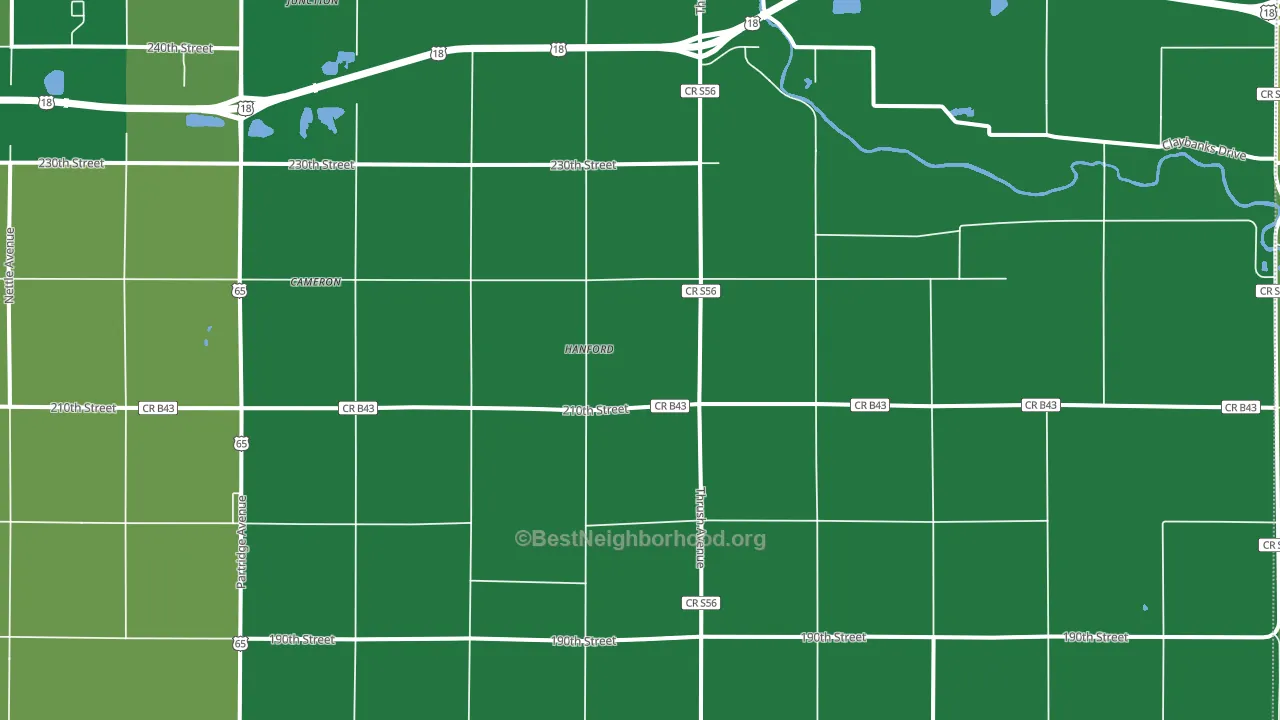 Hanford, IA block-group voter-turnout map