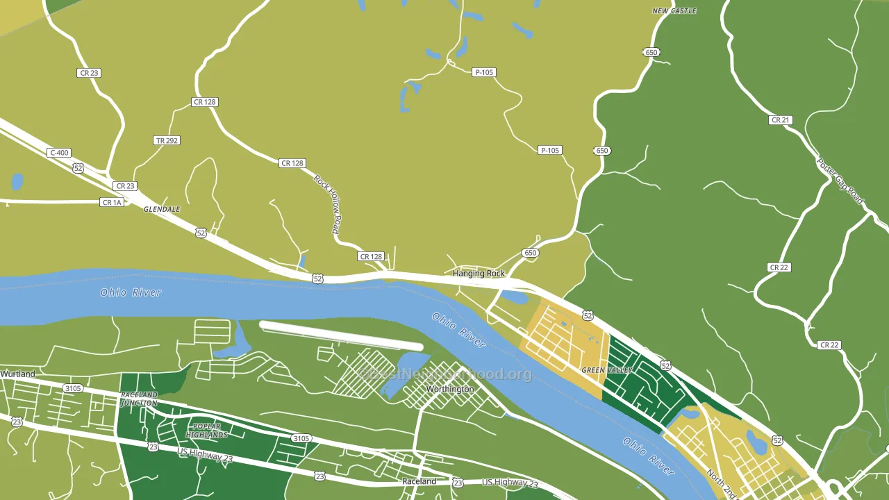 Hanging Rock, OH block-group voter-turnout map