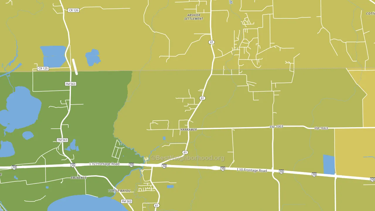 Hankamer, TX block-group voter-turnout map