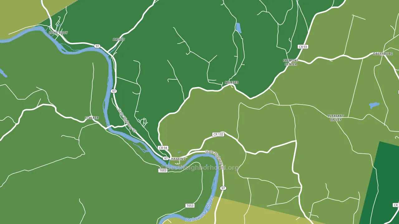 Hankins, NY block-group voter-turnout map