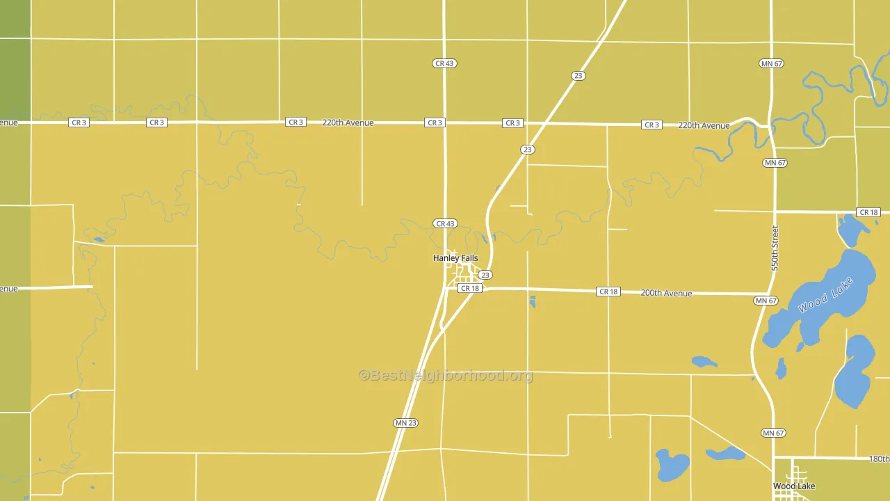 Hanley Falls, MN block-group voter-turnout map