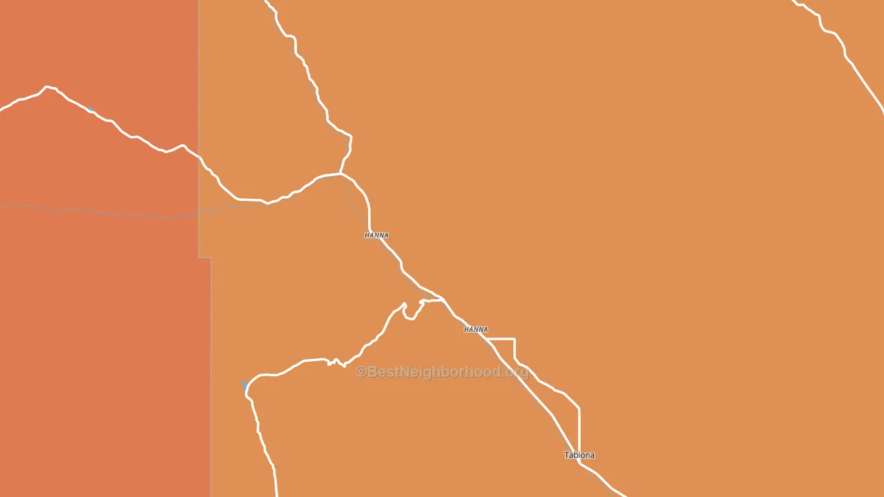 Hanna, UT block-group voter-turnout map