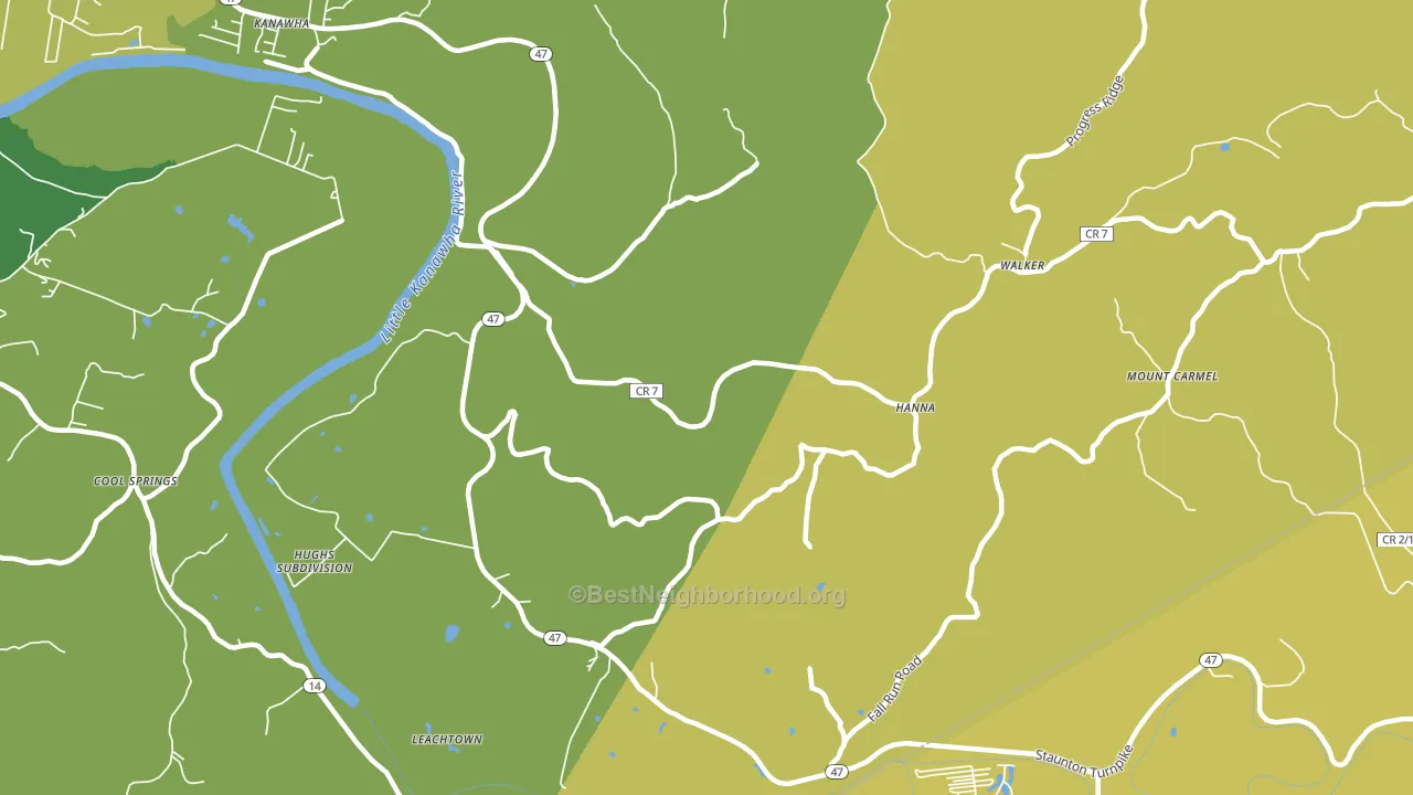 Hanna, WV block-group voter-turnout map