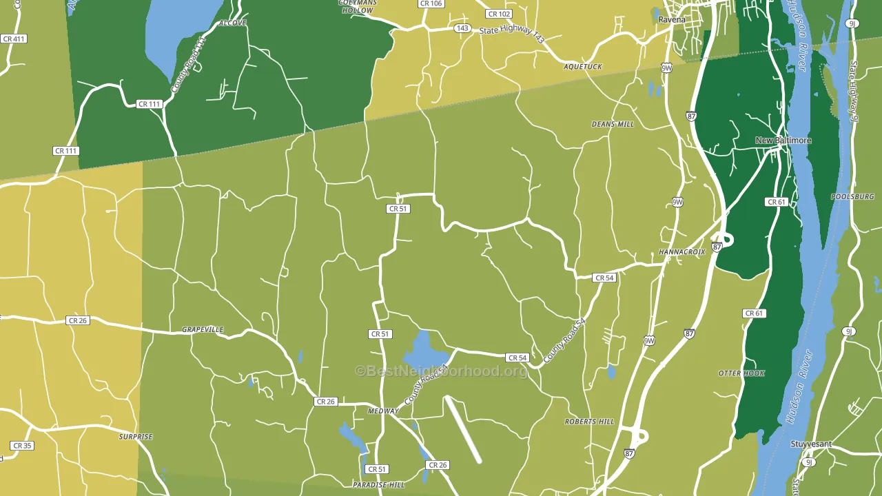 Hannacroix, NY block-group voter-turnout map