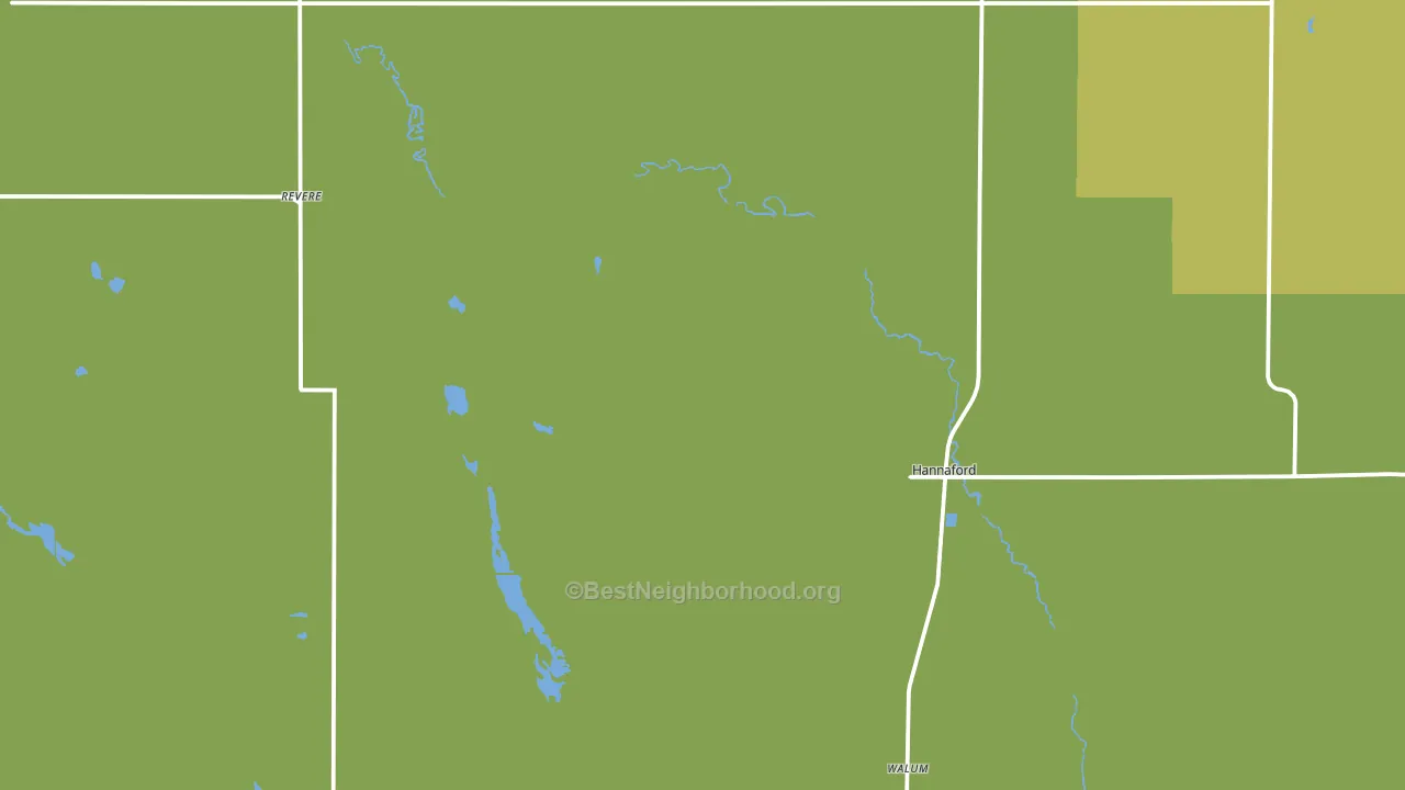 Hannaford, ND block-group voter-turnout map