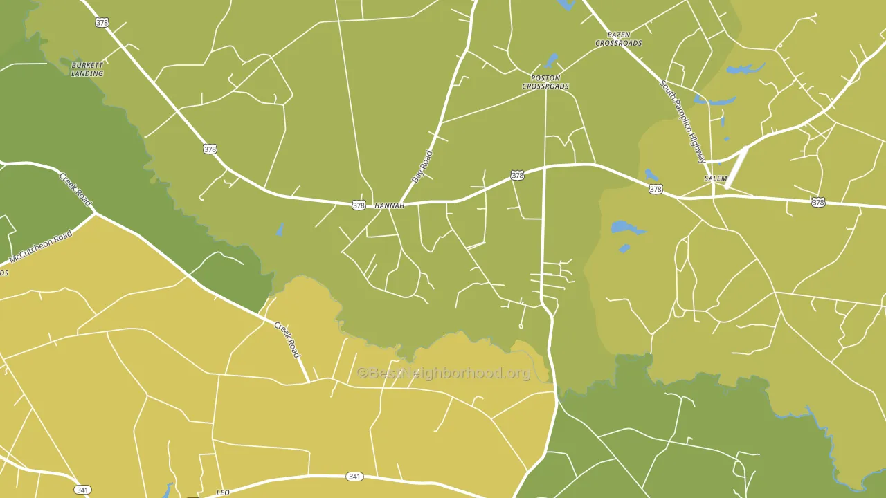 Hannah, SC block-group voter-turnout map