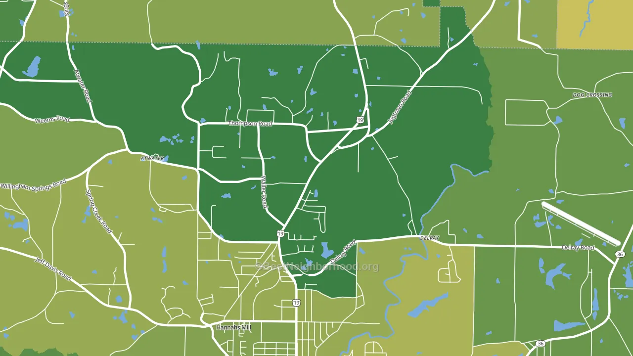 Hannahs Mill, GA block-group voter-turnout map