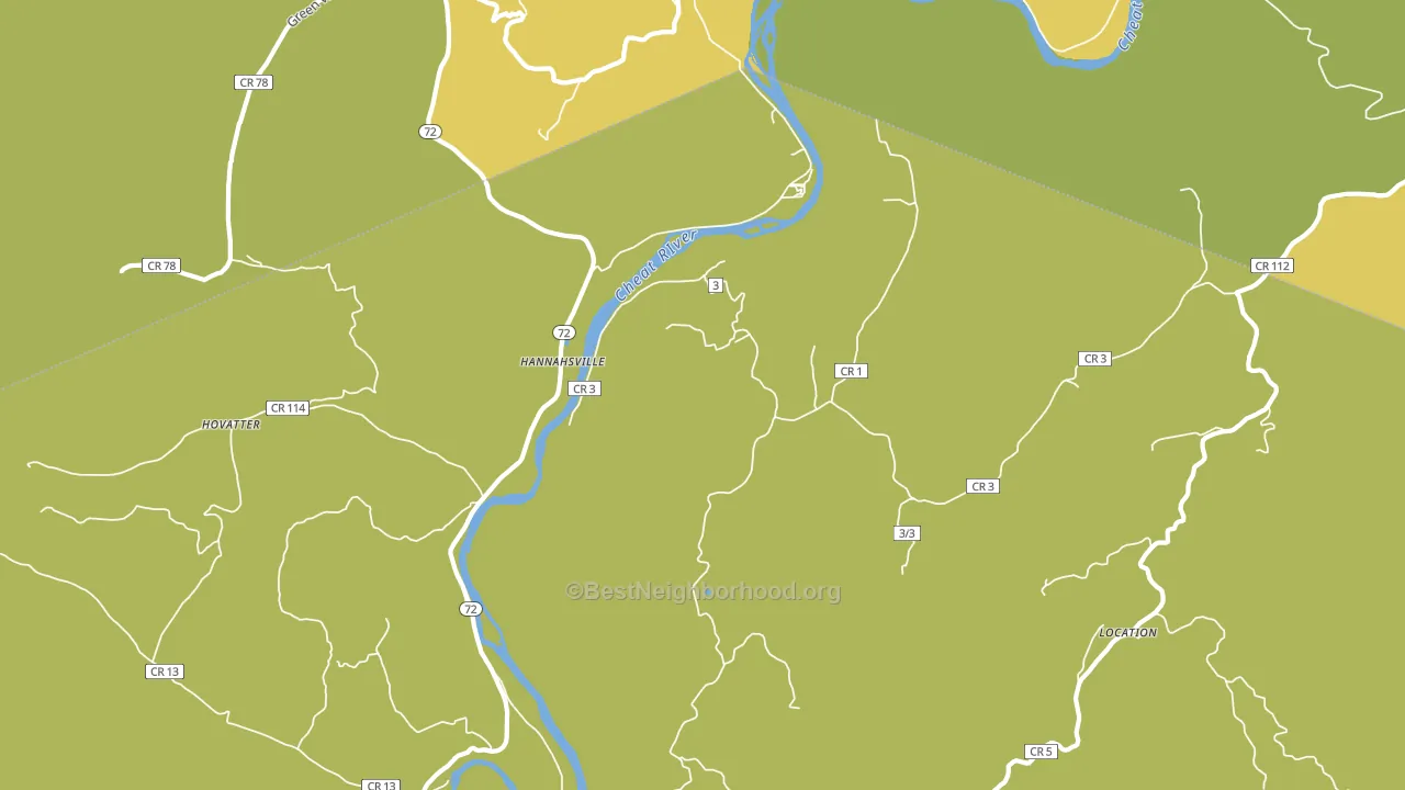 Hannahsville, WV block-group voter-turnout map