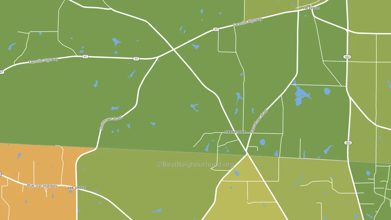 Hannatown, GA block-group voter-turnout map