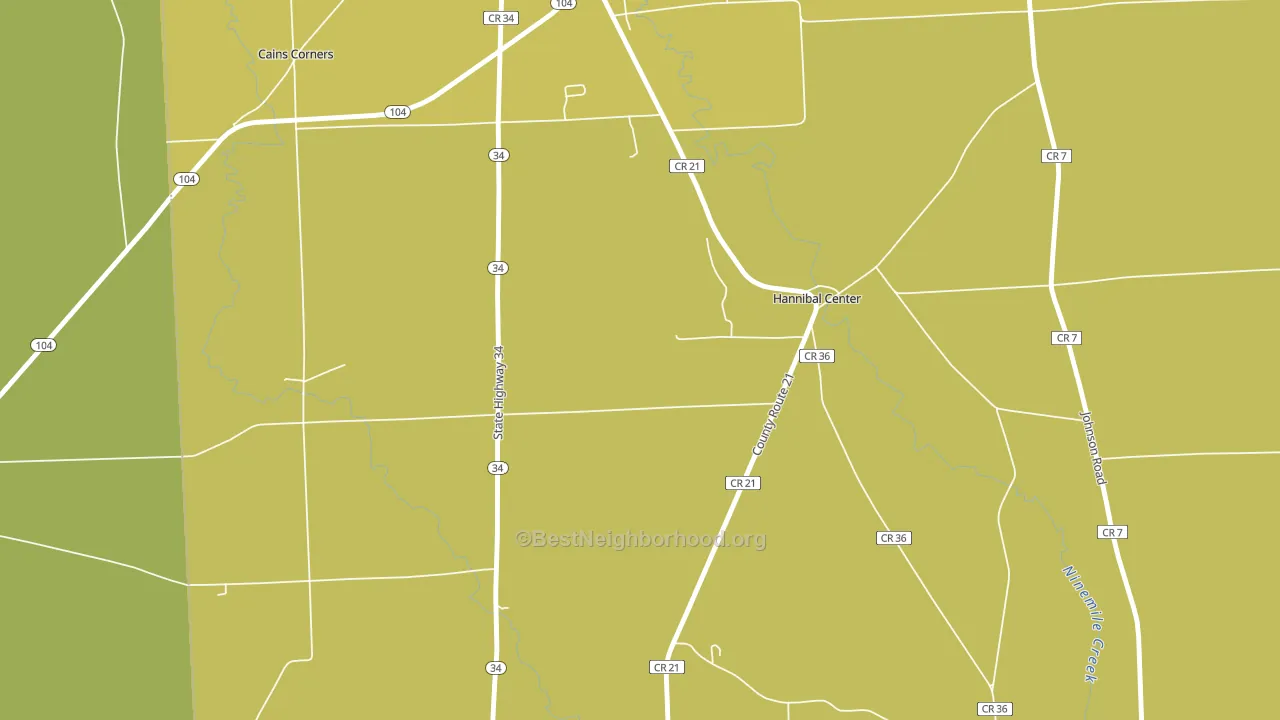 Hannibal Center, NY block-group voter-turnout map