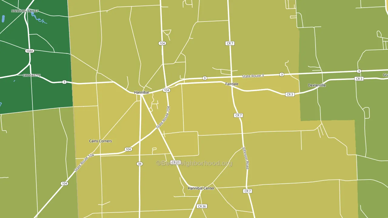 Hannibal, NY block-group voter-turnout map