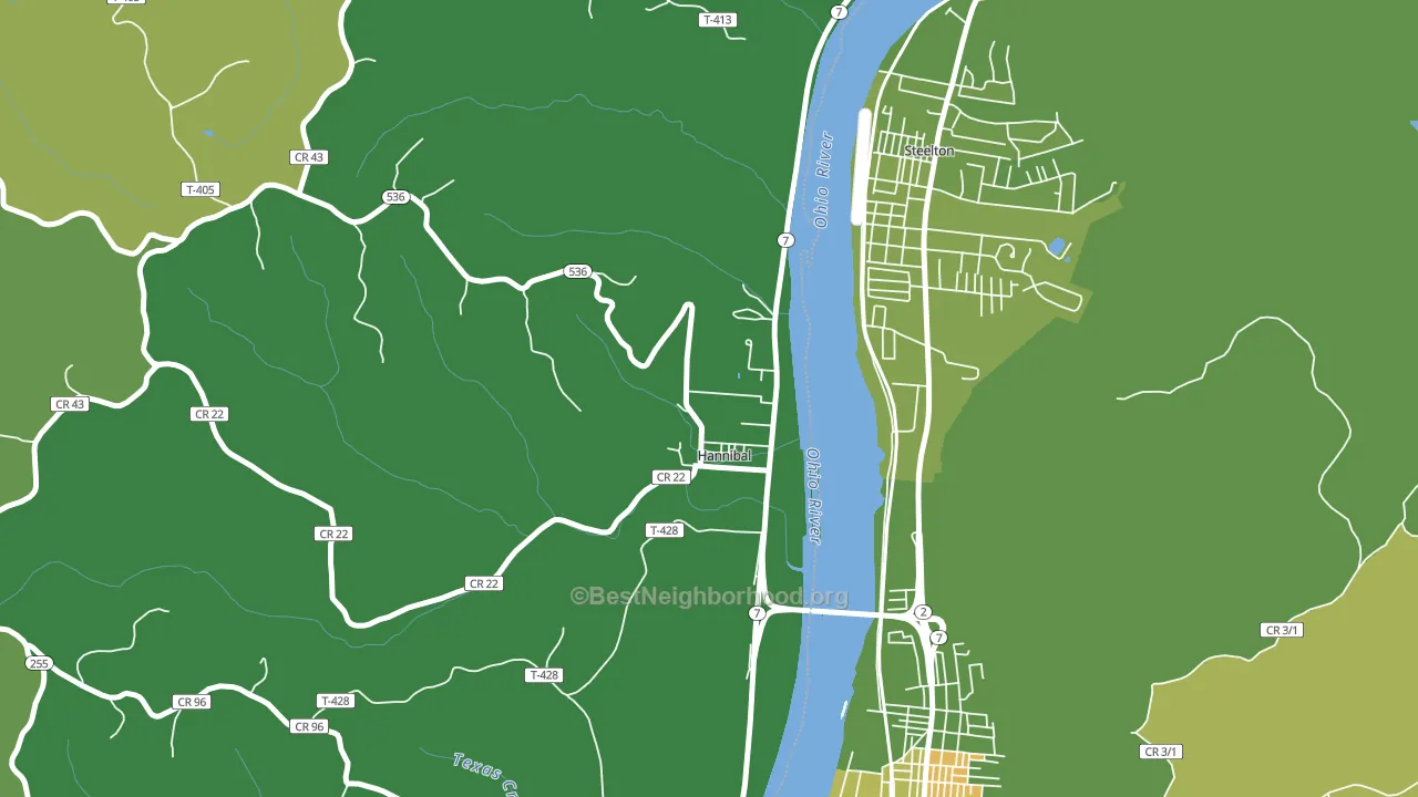 Hannibal, OH block-group voter-turnout map
