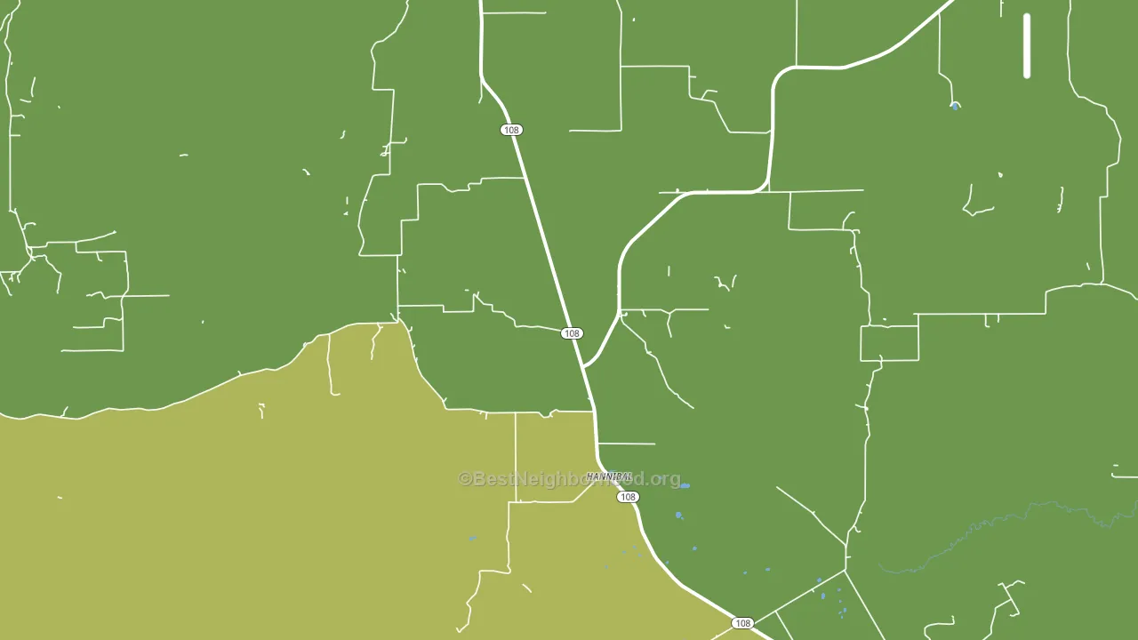 Hannibal, TX block-group voter-turnout map