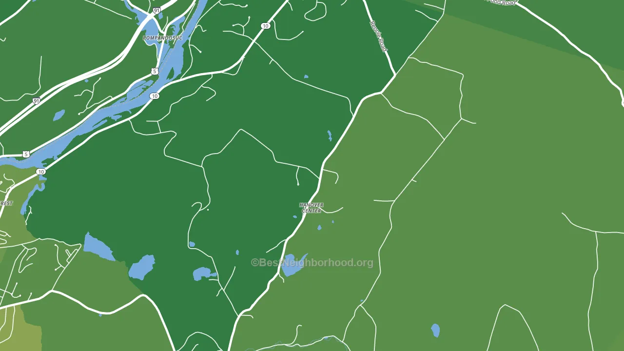 Hanover Center, NH block-group voter-turnout map