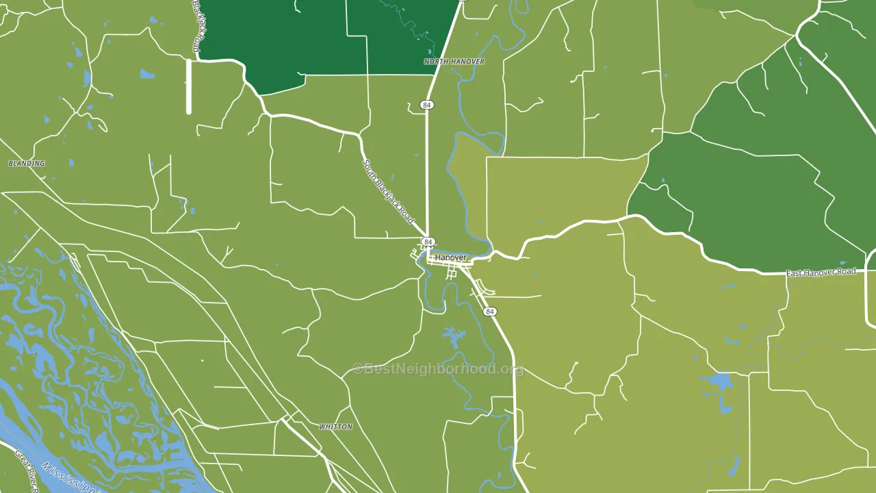 Hanover, IL block-group voter-turnout map