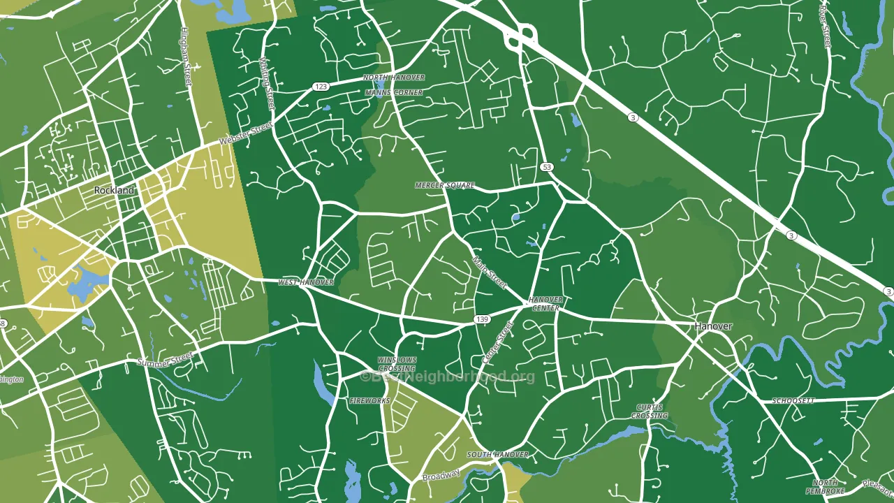 Hanover, MA block-group voter-turnout map