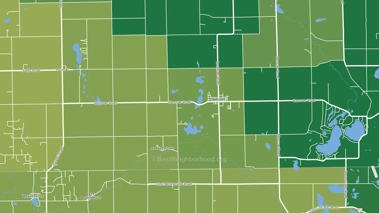 Hanover, MI block-group voter-turnout map