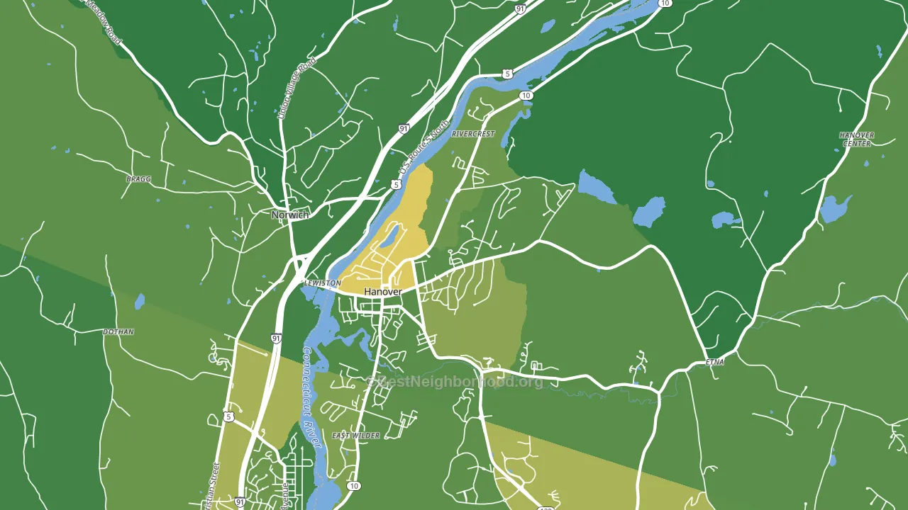 Hanover, NH block-group voter-turnout map