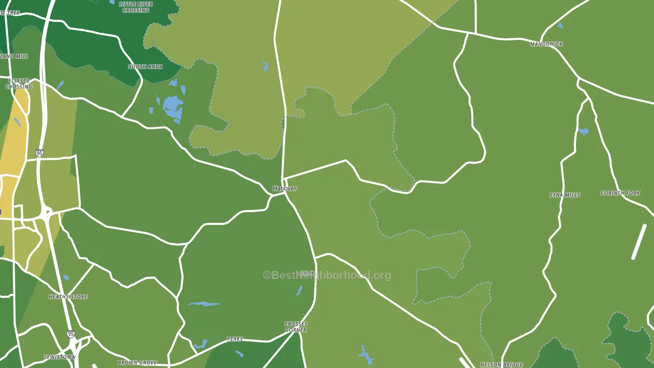 Hanover, VA block-group voter-turnout map