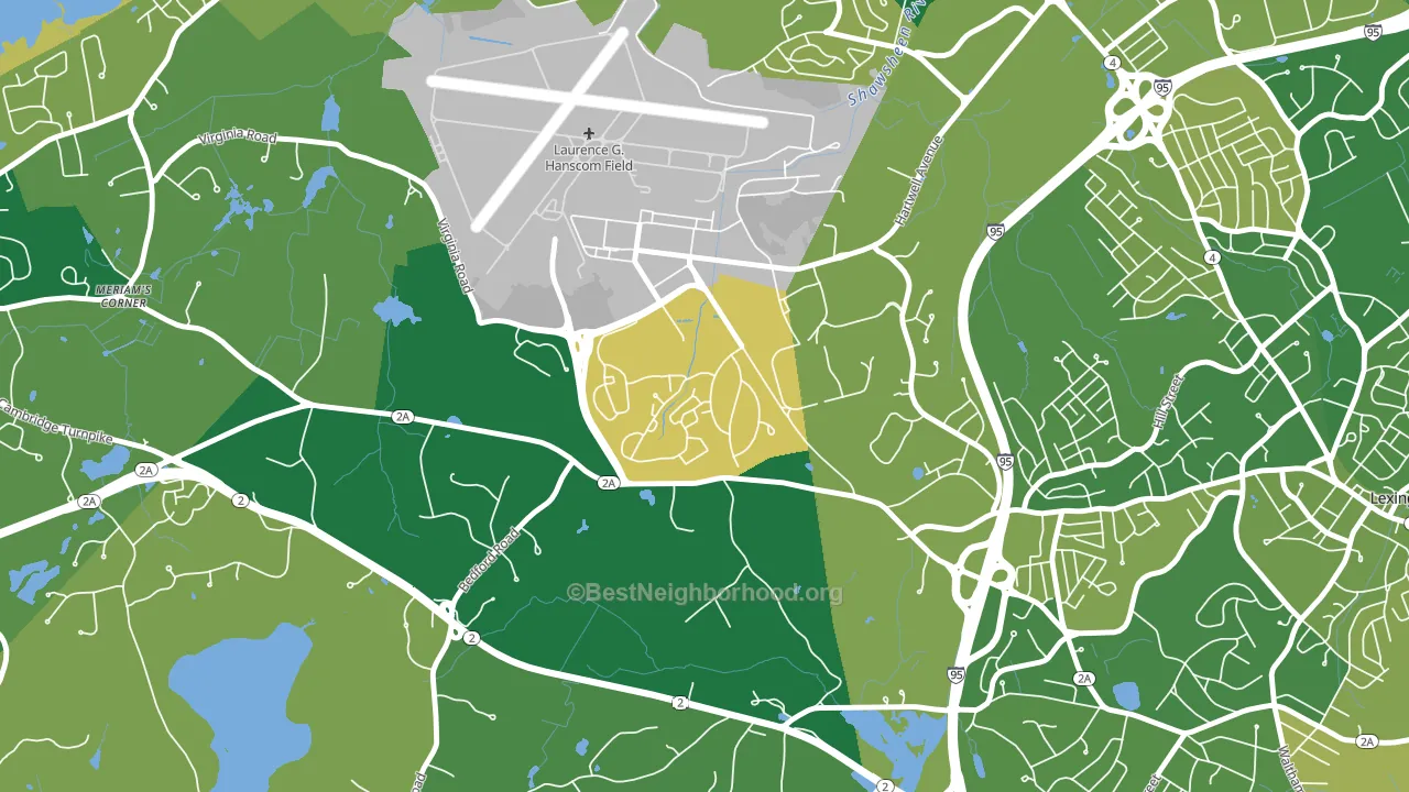 Hanscom Afb, MA block-group voter-turnout map