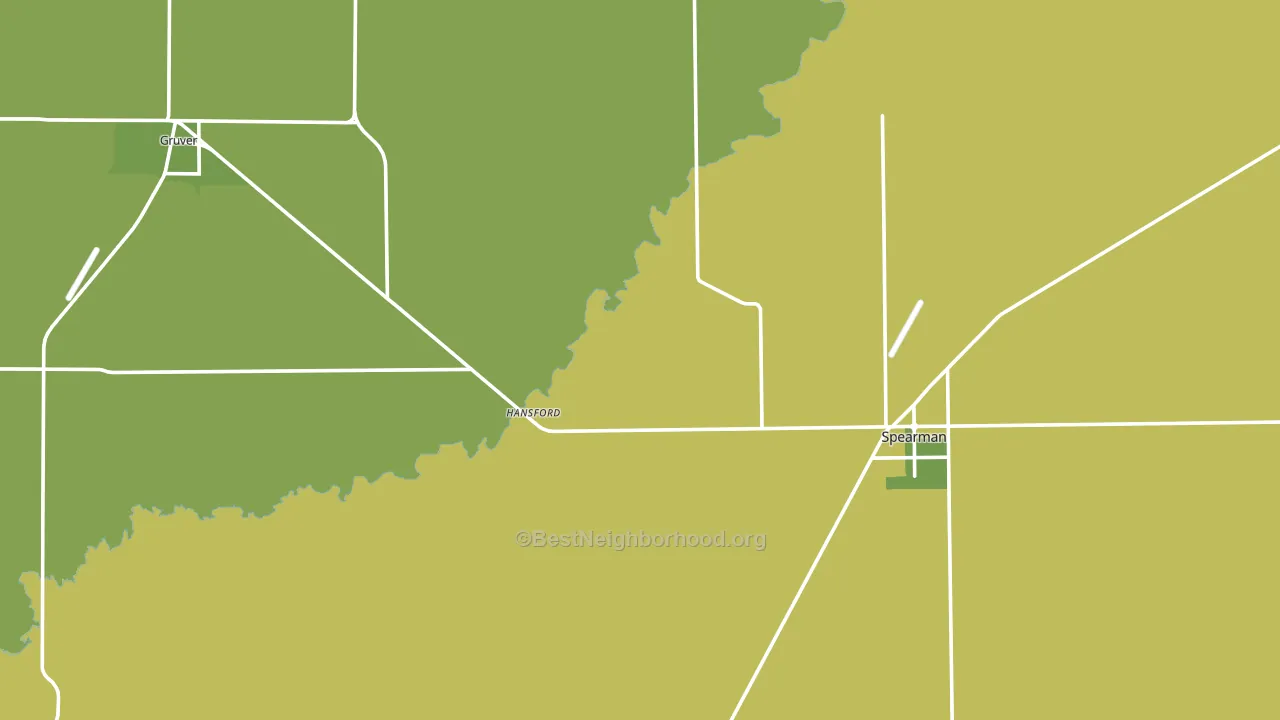 Hansford County, TX block-group voter-turnout map