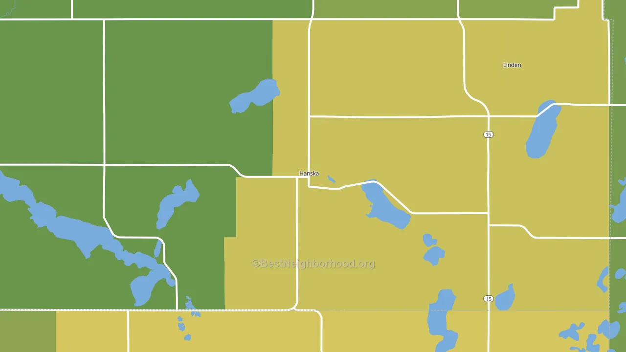 Hanska, MN block-group voter-turnout map