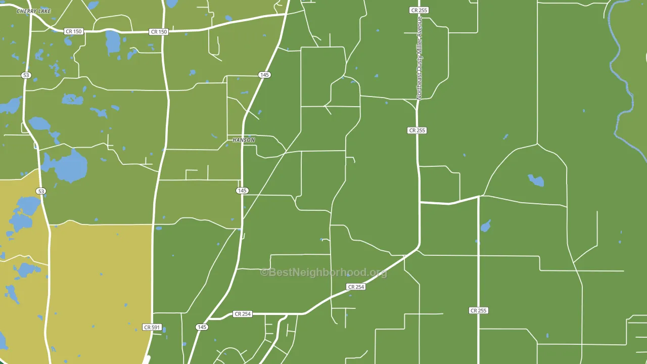 Hanson, FL block-group voter-turnout map