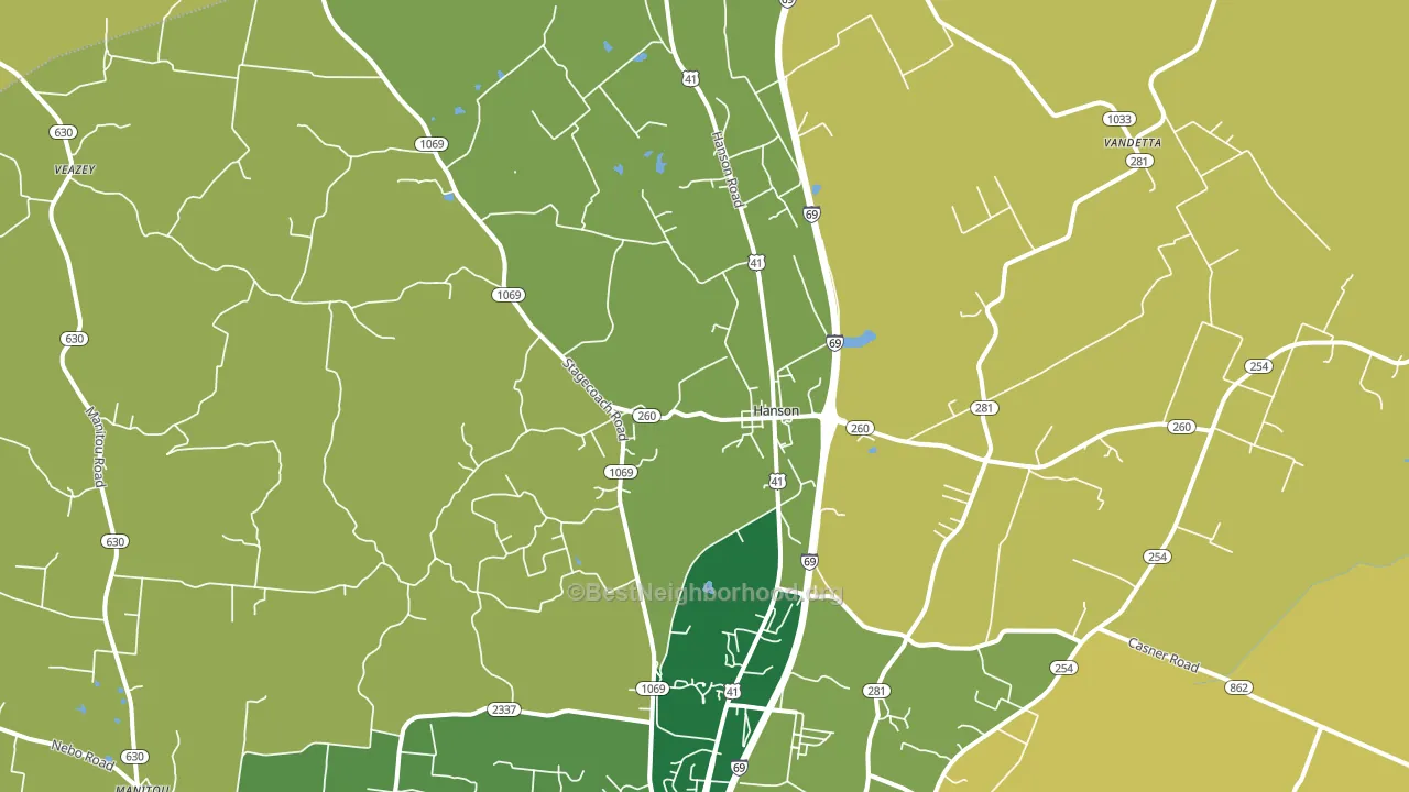 Hanson, KY block-group voter-turnout map