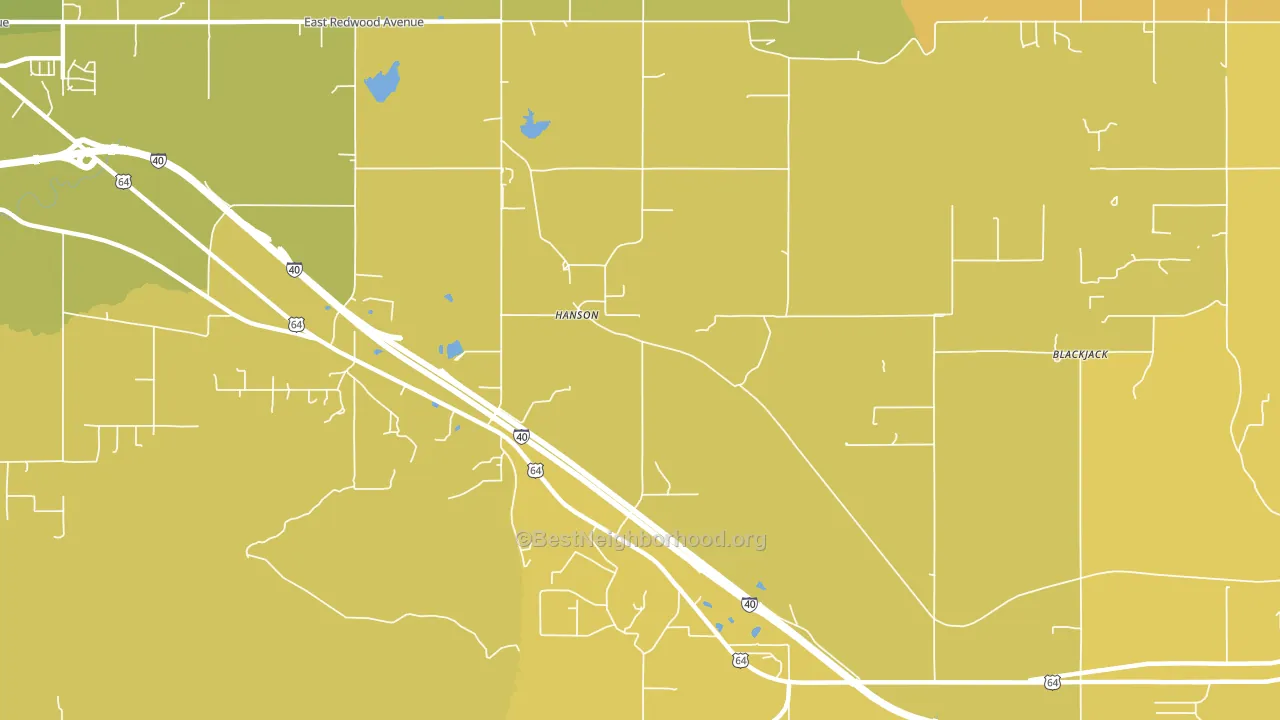 Hanson, OK block-group voter-turnout map
